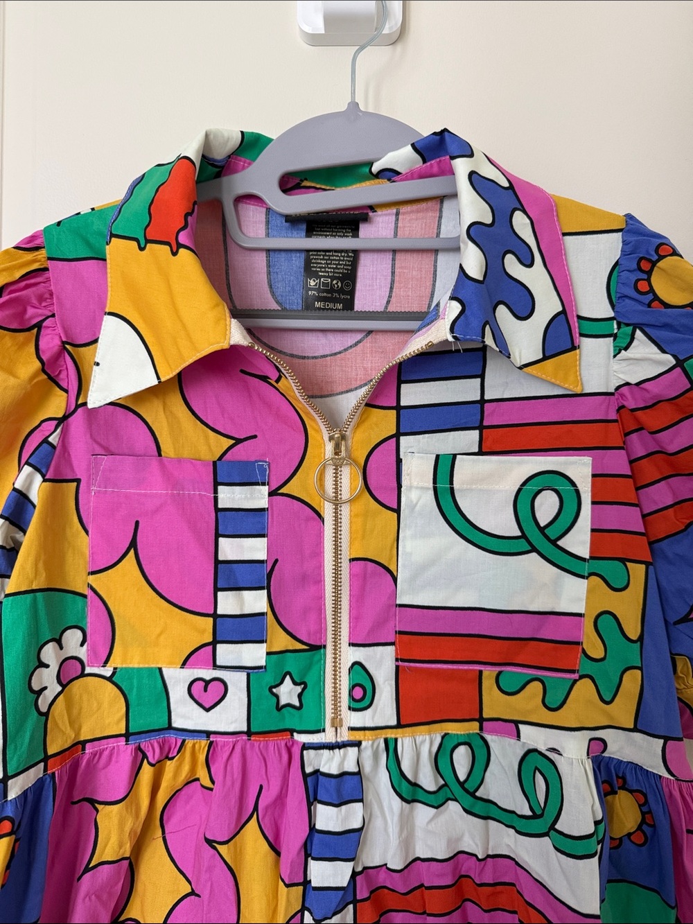 Nooworks Zip Dress - Vibrant Print - Picture 2 of 7